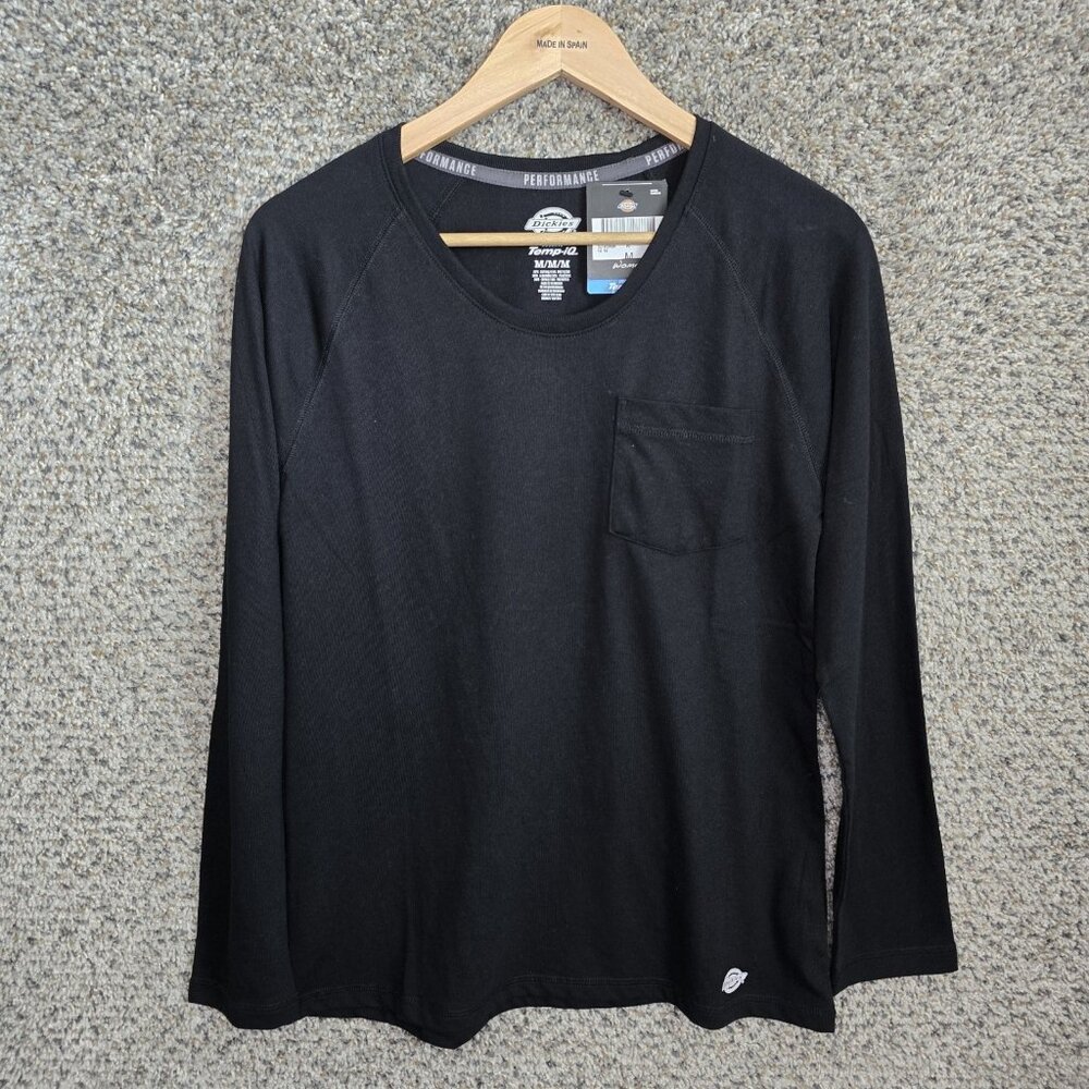 Dickies Shirt Womens Medium Black Performance Work Wear Cooling Tee Casual